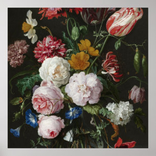 Jan Davidsz De Heem - stilstaand leven met bloemen Poster