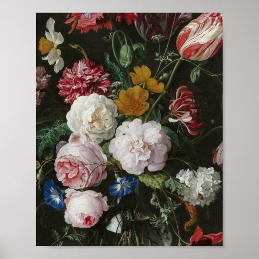 Jan Davidsz De Heem - stilstaand leven met bloemen Poster (Voorkant)
