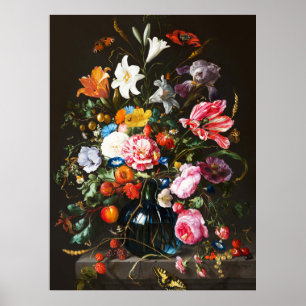 Jan Davidsz de Heem, Vaas met Bloemen, 1670 Poster
