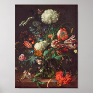 Jan Davidsz de heem - vaas van bloemen Poster