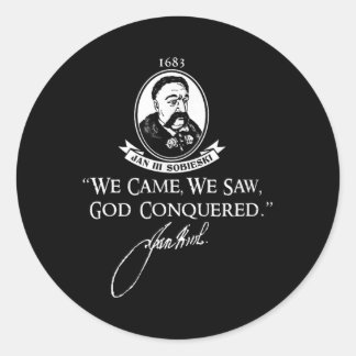 Jan III Sobieski Koning Polen Warschau Strijd Oorl Ronde Sticker