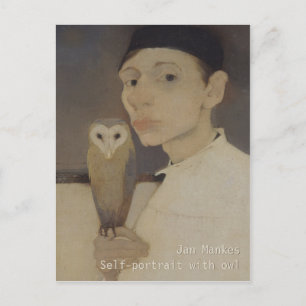 Jan Mankes Self-portret met owl CC0687 Briefkaart