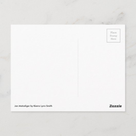 Jan Matzeliger - Carte postale inventeur noir (Dos)