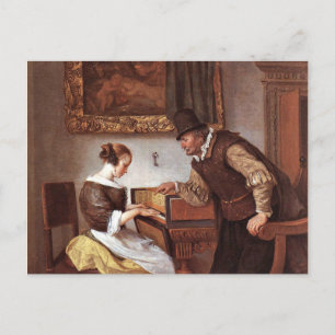 Jan Steen - De Harpsichord Lesson Briefkaart