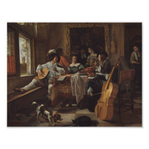 Jan Steen - Het concert van het gezin Foto Afdruk