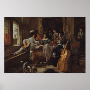 Jan Steen - Het concert van het gezin Poster