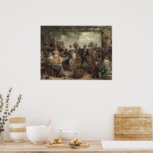 Jan Steen, het dansende echtpaar Poster (Keuken)