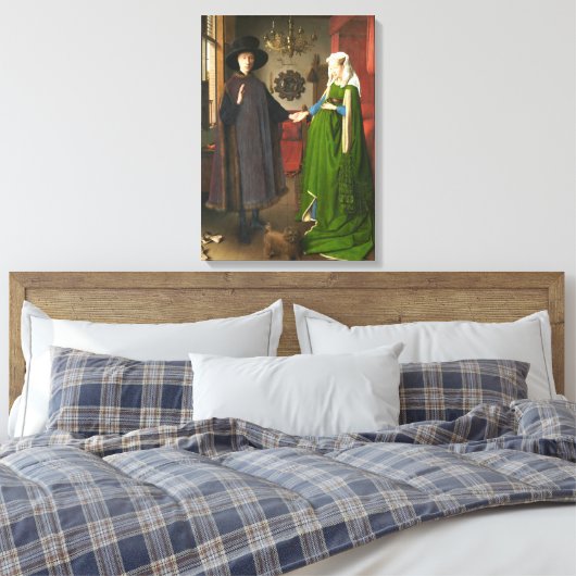 Jan van Eyck Arnolfini Portrait Canvas Afdruk (Insitu (Slaapkamer))