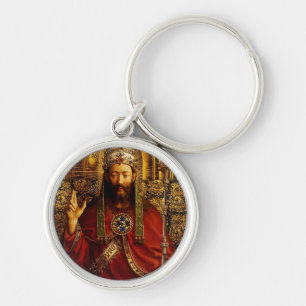 Jan van Eyck God de Vader op Troon Kunstwerk Sleutelhanger