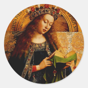 Jan van Eyck - Verzameling Maagd Maria Kunstcollec Ronde Sticker