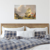 Jan van os - Verzending in een Storm voor de kust Canvas Afdruk (Insitu (Slaapkamer))