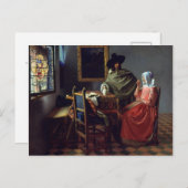 Jan Vermeer, Carte Postale En Verre Vin (Devant / Derrière)