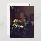 Jan Vermeer, het Astronomeer Briefkaart (Voorkant / Achterkant)