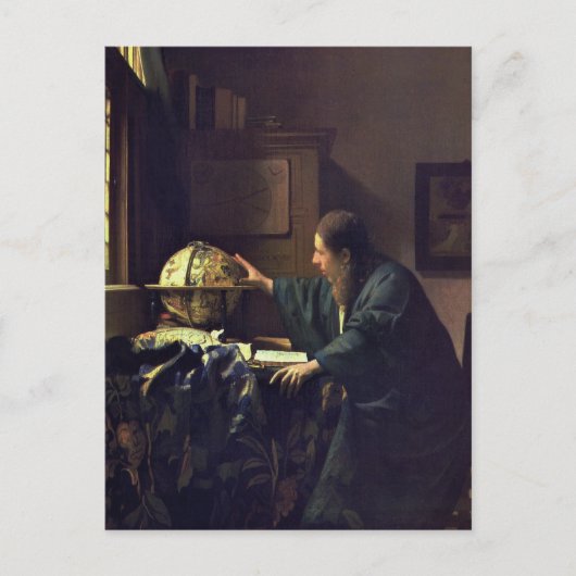 Jan Vermeer, het Astronomeer Briefkaart (Voorkant)