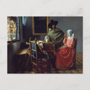 Jan Vermeer - Het glas wijn Briefkaart