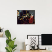 Jan Vermeer - Het glas wijn Poster (Thuiskantoor)