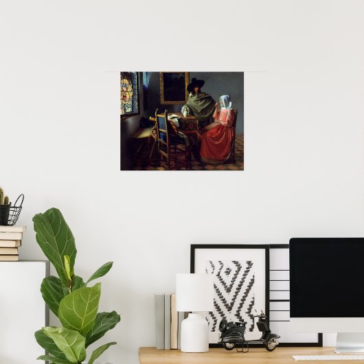 Jan Vermeer - Het glas wijn Poster (Thuiskantoor)