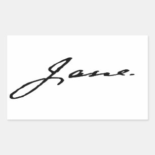 Jane als in Jane Austen, handtekening Rechthoekige Sticker