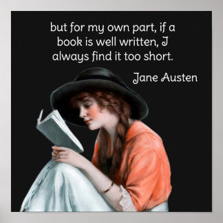 Jane Alston quote about reading Poster