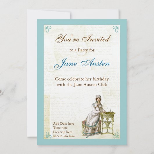Jane Austen Aangepaste Mededelingen Kaart (Voorkant)