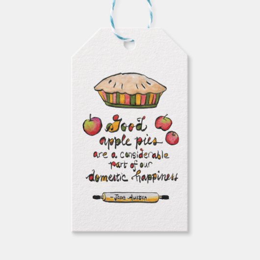 Jane Austen Apple Pie Baking Quote Cadeaulabel (Voorkant)
