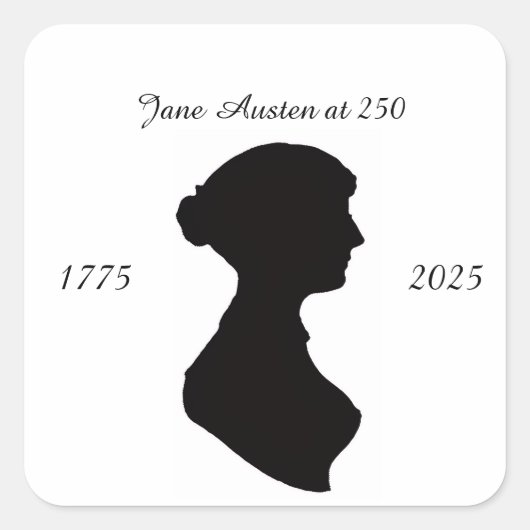 Jane Austen at 250 Vierkante Sticker (Voorkant)