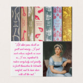 Jane Austen avec citation (rose) Carte pliée (Outside Unfolded)