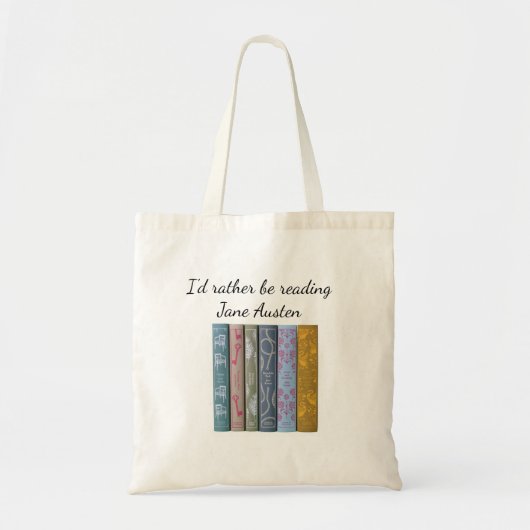Jane Austen: boeken & quote Canvas tas (Voorkant)