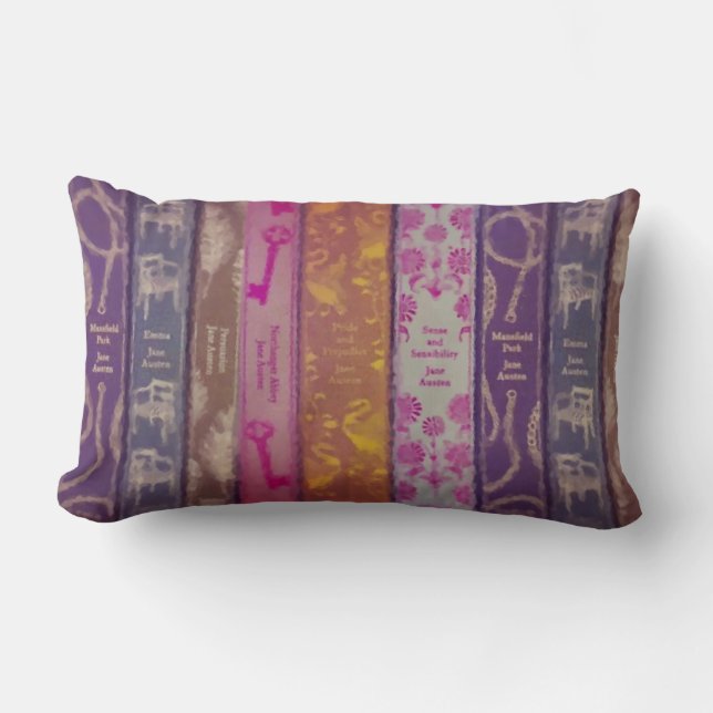 Jane Austen Books Lumbar Pillow Kussen (Voorkant)