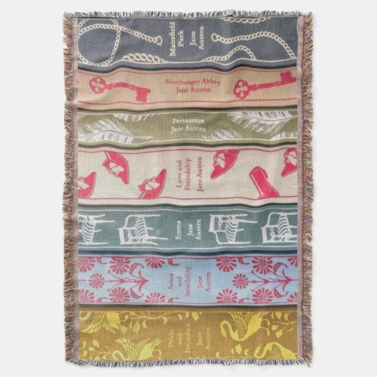 Jane Austen Books Throw Blanket Deken (Voorkant Verticaal)