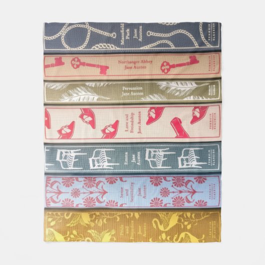 Jane Austen Books Throw Blanket Fleece Deken (Voorkant)