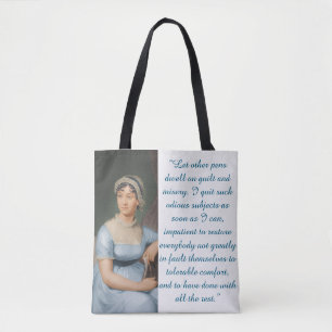 Jane Austen citaat (Blauw) Draagtas