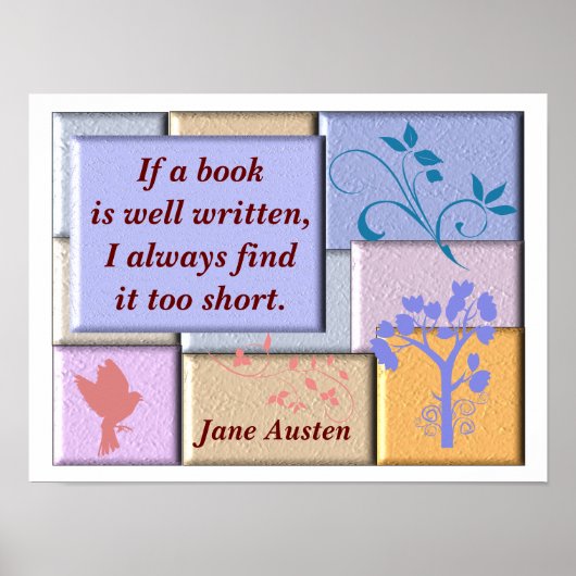 Jane Austen - citaat poster (Voorkant)
