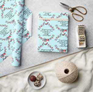 Jane Austen citaat, Pride and Prejudice bloemendes Cadeaupapier