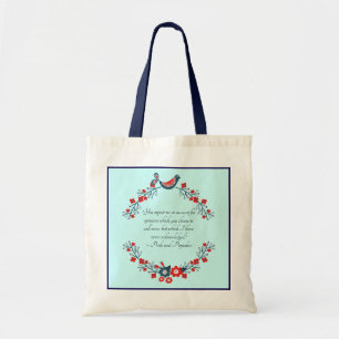 Jane Austen citaat, Pride and Prejudice bloemendes Tote Bag