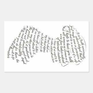 Jane Austen Citaten Calligram Rechthoekige Sticker