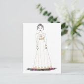 Jane Austen Creepy Gold Briefkaart (Staand voorkant)