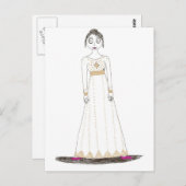 Jane Austen Creepy Gold Briefkaart (Voorkant / Achterkant)