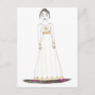 Jane Austen Creepy Gold Briefkaart