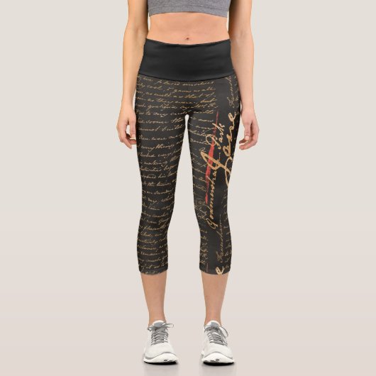 Jane Austen écriture manuscrite Capri Leggings (Recto)
