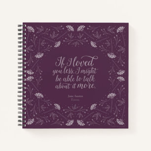 Jane Austen Emma Livre Purple Floral Love Citation