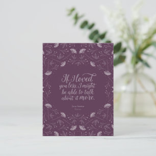 Jane Austen Emma Paars Floral Love Quote Briefkaart