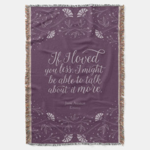 Jane Austen Emma Paarse Bloemliefde Citaat Deken