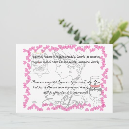 Jane Austen Faire-part de mariage (Debout devant)