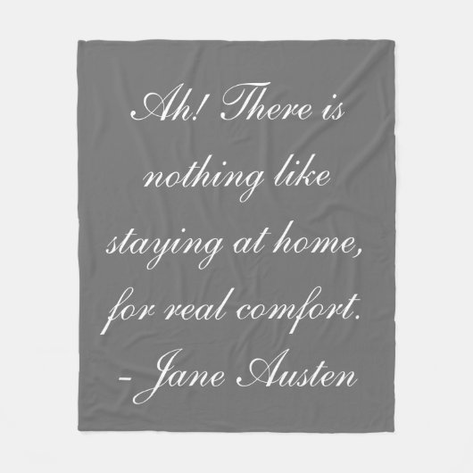 Jane Austen Fleece Blanket "Blijf thuis" Deken (Voorkant)