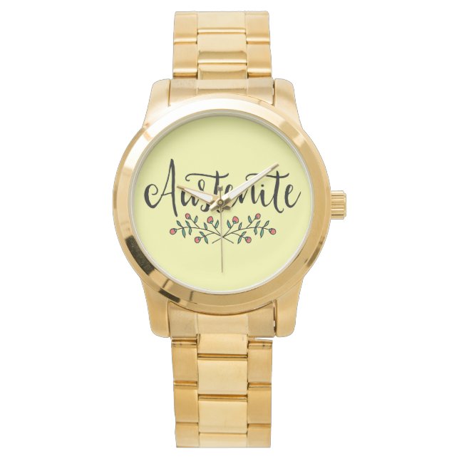 Jane Austen Floral Austenite Horloge (Voorkant)