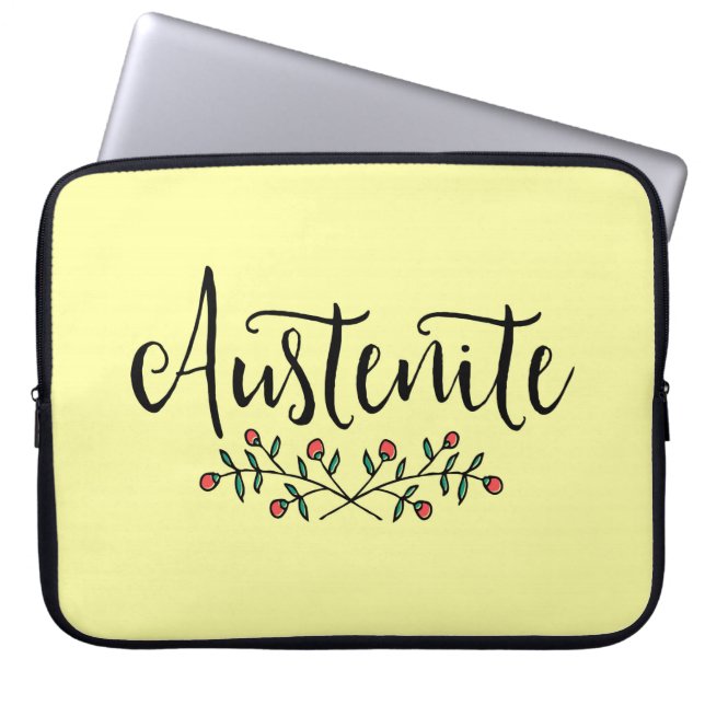 Jane Austen Floral Austenite Laptop Sleeve (Voorkant)