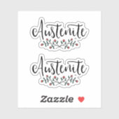 Jane Austen Floral Austenite Sticker (Vel)