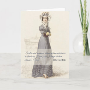 Jane Austen Follies Quote Kaart