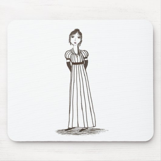 Jane Austen Geïnspireerd striped Dress Muismat (Voorkant)